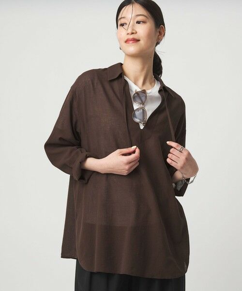 green label relaxing / グリーンレーベル リラクシング シャツ・ブラウス | 【WEB限定】＜at ease＞シアー スキッパー シャツ | 詳細8