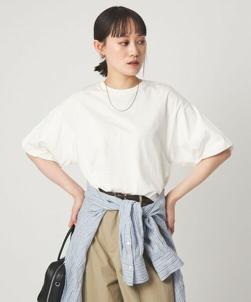 green label relaxing / グリーンレーベル リラクシング カットソー | ギャザースリーブ プルオーバー カットソー | 詳細1