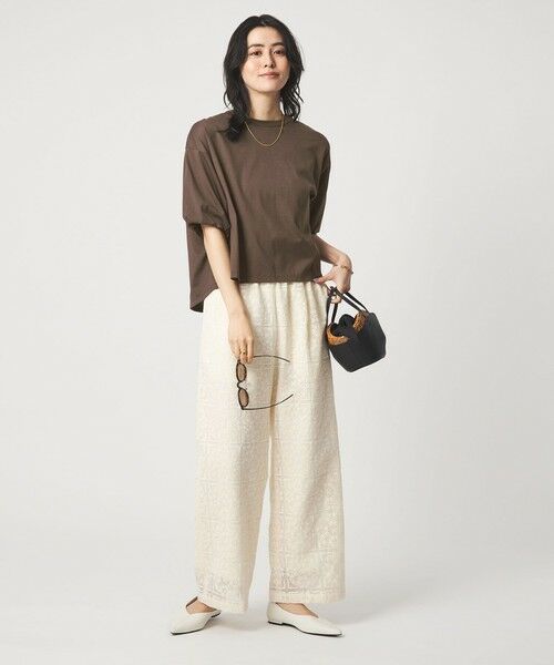 green label relaxing / グリーンレーベル リラクシング カットソー | ギャザースリーブ プルオーバー カットソー | 詳細11