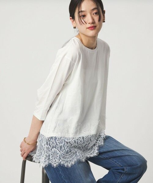green label relaxing / グリーンレーベル リラクシング カットソー | スソ レース プルオーバー カットソー | 詳細1