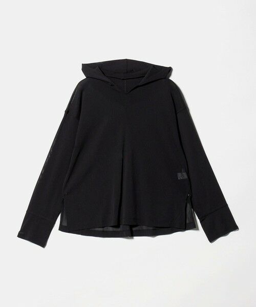 green label relaxing / グリーンレーベル リラクシング カットソー | シアー フーディー プルオーバー カットソー（BLACK）