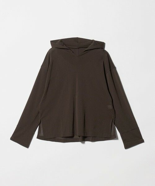 green label relaxing / グリーンレーベル リラクシング カットソー | シアー フーディー プルオーバー カットソー（DK.BROWN）