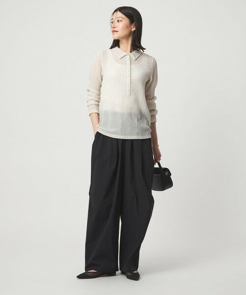 green label relaxing / グリーンレーベル リラクシング カットソー | 【WEB限定】＜at ease＞シアー サッカーライク エリツキ プルオーバー カットソー | 詳細4