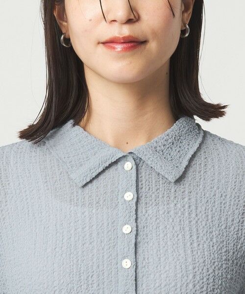 green label relaxing / グリーンレーベル リラクシング カットソー | 【WEB限定】＜at ease＞シアー サッカーライク エリツキ プルオーバー カットソー | 詳細25