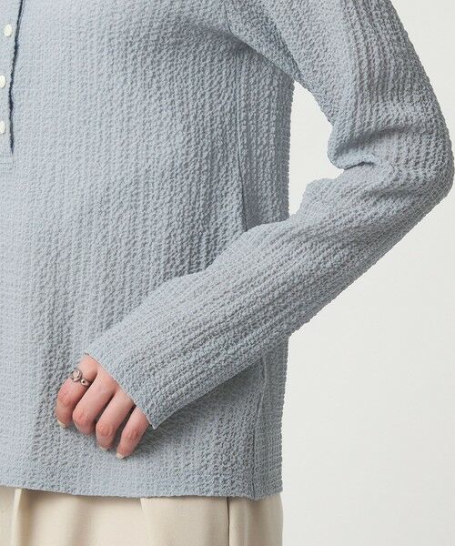 green label relaxing / グリーンレーベル リラクシング カットソー | 【WEB限定】＜at ease＞シアー サッカーライク エリツキ プルオーバー カットソー | 詳細26