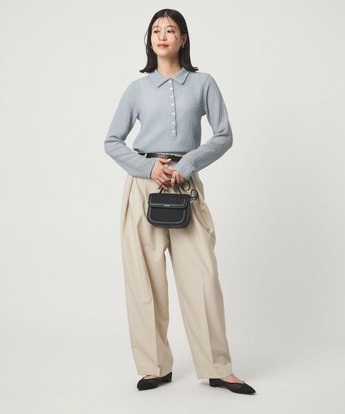 green label relaxing / グリーンレーベル リラクシング カットソー | 【WEB限定】＜at ease＞シアー サッカーライク エリツキ プルオーバー カットソー | 詳細21