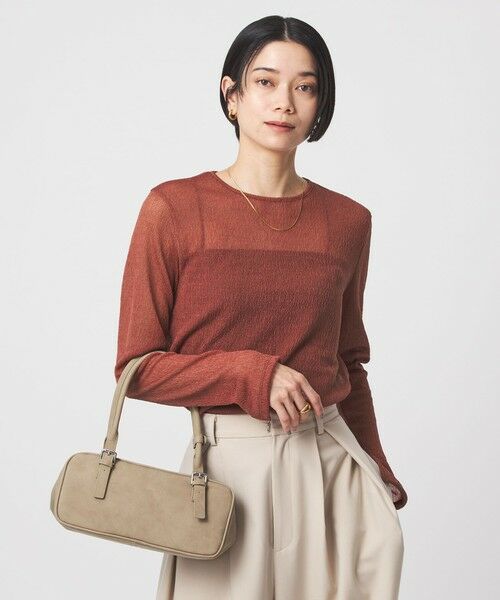 green label relaxing / グリーンレーベル リラクシング カットソー | シャーリング シアー ロングスリーブ プルオーバー カットソー | 詳細11