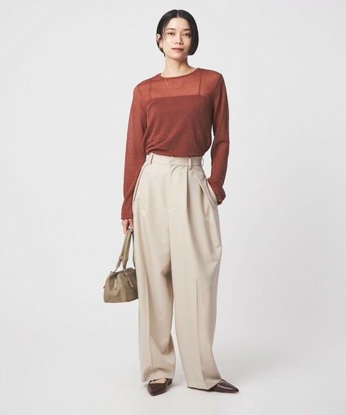 green label relaxing / グリーンレーベル リラクシング カットソー | シャーリング シアー ロングスリーブ プルオーバー カットソー | 詳細12