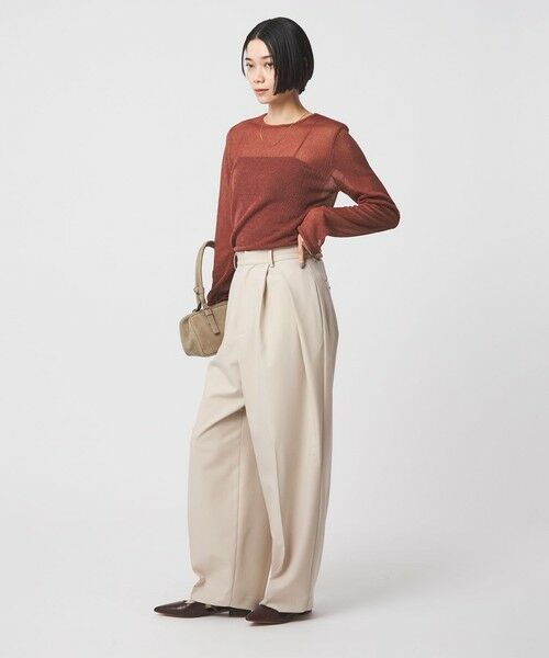 green label relaxing / グリーンレーベル リラクシング カットソー | シャーリング シアー ロングスリーブ プルオーバー カットソー | 詳細13