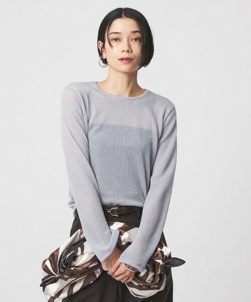 green label relaxing / グリーンレーベル リラクシング カットソー | シャーリング シアー ロングスリーブ プルオーバー カットソー | 詳細23