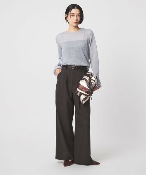 green label relaxing / グリーンレーベル リラクシング カットソー | シャーリング シアー ロングスリーブ プルオーバー カットソー | 詳細24