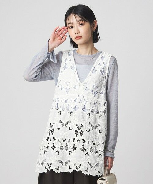 green label relaxing / グリーンレーベル リラクシング カットソー | シャーリング シアー ロングスリーブ プルオーバー カットソー | 詳細26