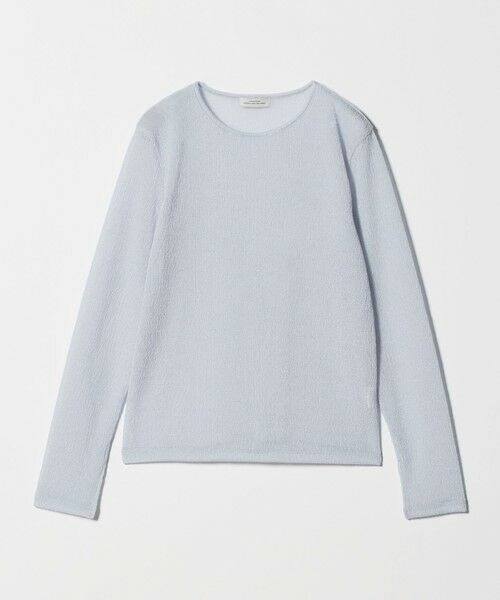 green label relaxing / グリーンレーベル リラクシング カットソー | シャーリング シアー ロングスリーブ プルオーバー カットソー（LT.BLUE）