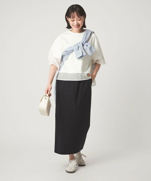 green label relaxing / グリーンレーベル リラクシング カットソー | タフタ ドッキング ボリュームスリーブ プルオーバー | 詳細3