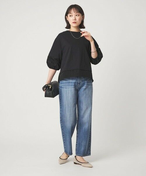 green label relaxing / グリーンレーベル リラクシング カットソー | タフタ ドッキング ボリュームスリーブ プルオーバー | 詳細9
