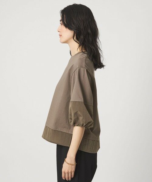 green label relaxing / グリーンレーベル リラクシング カットソー | タフタ ドッキング ボリュームスリーブ プルオーバー | 詳細14