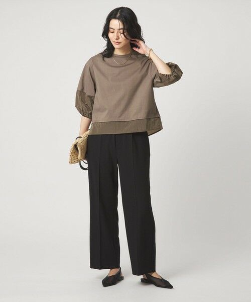 green label relaxing / グリーンレーベル リラクシング カットソー | タフタ ドッキング ボリュームスリーブ プルオーバー | 詳細12