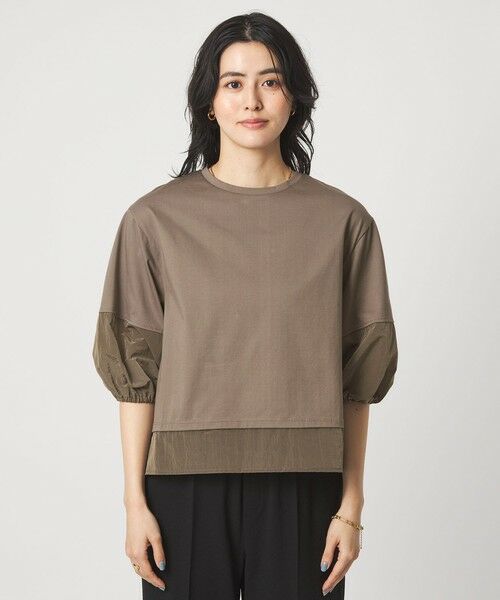 green label relaxing / グリーンレーベル リラクシング カットソー | タフタ ドッキング ボリュームスリーブ プルオーバー | 詳細13
