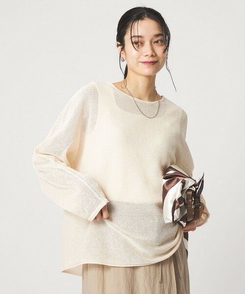 green label relaxing / グリーンレーベル リラクシング ニット・セーター | ペーパー ニット プルオーバー ウォッシャブル（NATURAL）
