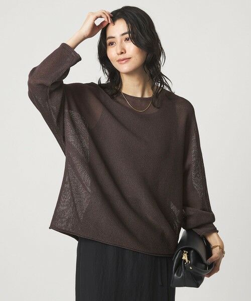 green label relaxing / グリーンレーベル リラクシング ニット・セーター | ペーパー ニット プルオーバー ウォッシャブル（DK.BROWN）