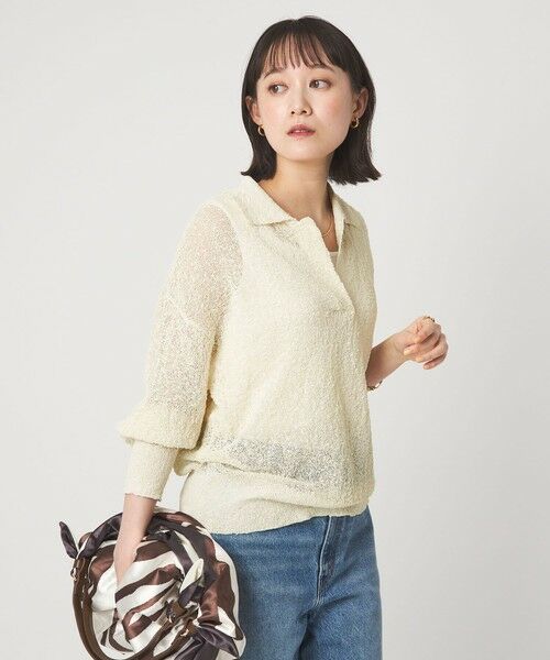 green label relaxing / グリーンレーベル リラクシング ニット・セーター | ノットヤーン スキッパー プルオーバー ウォッシャブル | 詳細2