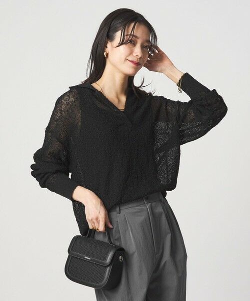 green label relaxing / グリーンレーベル リラクシング ニット・セーター | ノットヤーン スキッパー プルオーバー ウォッシャブル | 詳細12