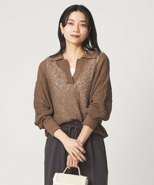 green label relaxing / グリーンレーベル リラクシング ニット・セーター | ノットヤーン スキッパー プルオーバー ウォッシャブル | 詳細17