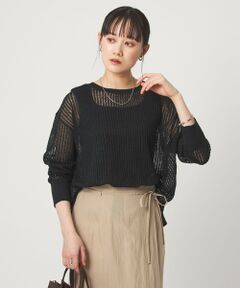 green label relaxing / グリーンレーベル リラクシング ニット・セーター | フレンチリネン メッシュ プルオーバー ニット