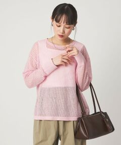 green label relaxing / グリーンレーベル リラクシング ニット・セーター | フレンチリネン メッシュ プルオーバー ニット