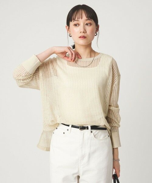 green label relaxing / グリーンレーベル リラクシング ニット・セーター | フレンチリネン メッシュ プルオーバー ニット | 詳細6