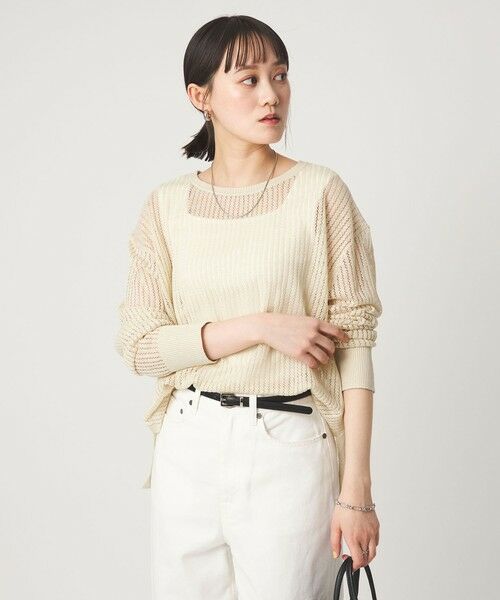green label relaxing / グリーンレーベル リラクシング ニット・セーター | フレンチリネン メッシュ プルオーバー ニット | 詳細7
