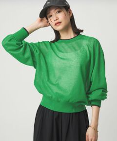 green label relaxing / グリーンレーベル リラクシング ニット・セーター | 【WEB限定】＜at ease＞バイカラー シアー ニット プルオーバー
