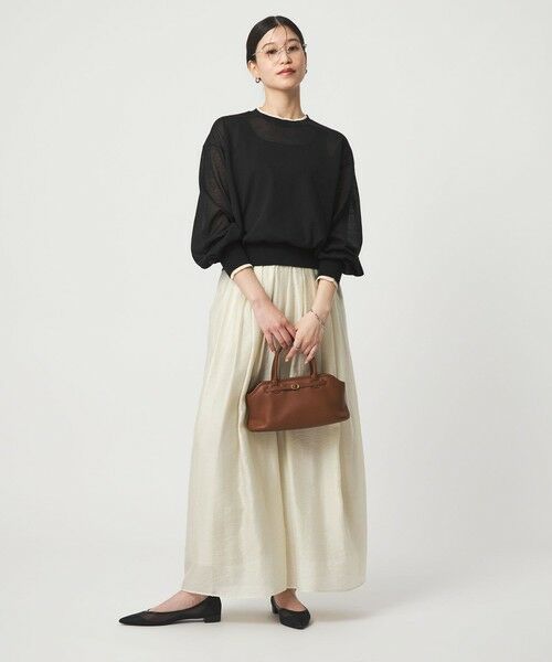 green label relaxing / グリーンレーベル リラクシング ニット・セーター | 【WEB限定】<at ease>バイカラー シアー ニット プルオーバー | 詳細5