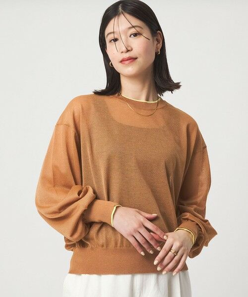 green label relaxing / グリーンレーベル リラクシング ニット・セーター | 【WEB限定】<at ease>バイカラー シアー ニット プルオーバー | 詳細6