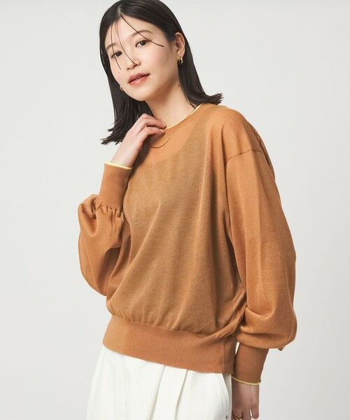 green label relaxing / グリーンレーベル リラクシング ニット・セーター | 【WEB限定】<at ease>バイカラー シアー ニット プルオーバー | 詳細7