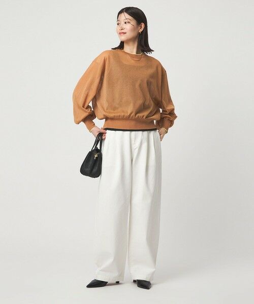 green label relaxing / グリーンレーベル リラクシング ニット・セーター | 【WEB限定】<at ease>バイカラー シアー ニット プルオーバー | 詳細8