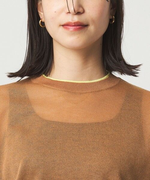 green label relaxing / グリーンレーベル リラクシング ニット・セーター | 【WEB限定】<at ease>バイカラー シアー ニット プルオーバー | 詳細13