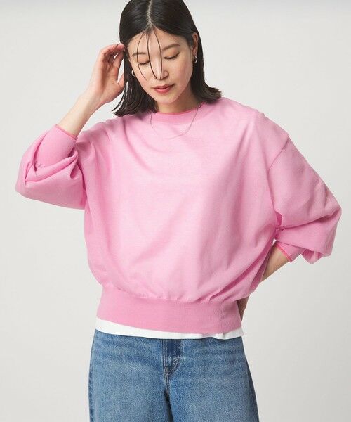 green label relaxing / グリーンレーベル リラクシング ニット・セーター | 【WEB限定】<at ease>バイカラー シアー ニット プルオーバー | 詳細15