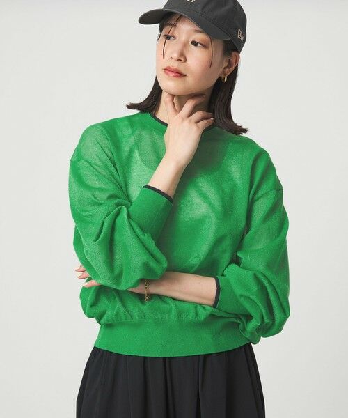 green label relaxing / グリーンレーベル リラクシング ニット・セーター | 【WEB限定】<at ease>バイカラー シアー ニット プルオーバー | 詳細19