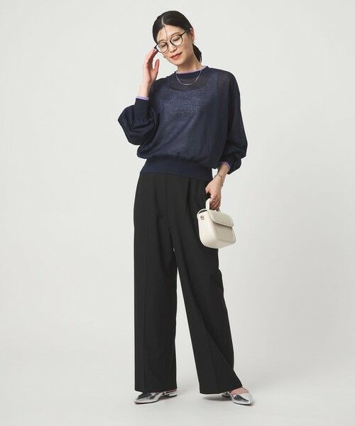 green label relaxing / グリーンレーベル リラクシング ニット・セーター | 【WEB限定】＜at ease＞バイカラー シアー ニット プルオーバー | 詳細30