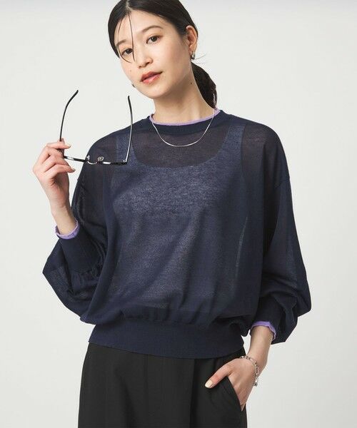 green label relaxing / グリーンレーベル リラクシング ニット・セーター | 【WEB限定】<at ease>バイカラー シアー ニット プルオーバー | 詳細27