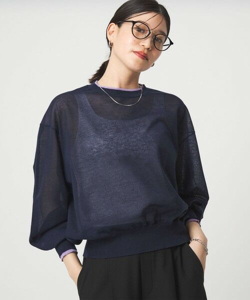 green label relaxing / グリーンレーベル リラクシング ニット・セーター | 【WEB限定】<at ease>バイカラー シアー ニット プルオーバー | 詳細28
