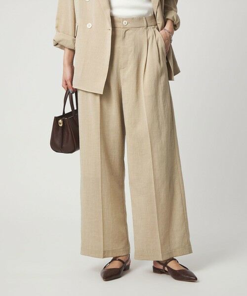 green label relaxing / グリーンレーベル リラクシング その他パンツ | ［size SHORT/TALLあり］シアーエア ワイド パンツ マシンウォッシャブル（BEIGE）