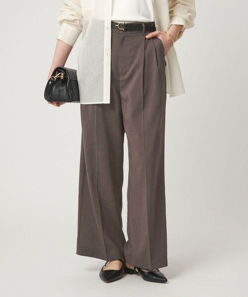 green label relaxing / グリーンレーベル リラクシング その他パンツ | ［size SHORT/TALLあり］シアーエア ワイド パンツ マシンウォッシャブル（DK.BROWN）