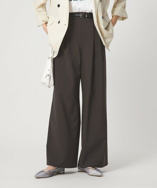 green label relaxing / グリーンレーベル リラクシング その他パンツ | 2タック ワイド パンツ（DK.GRAY）