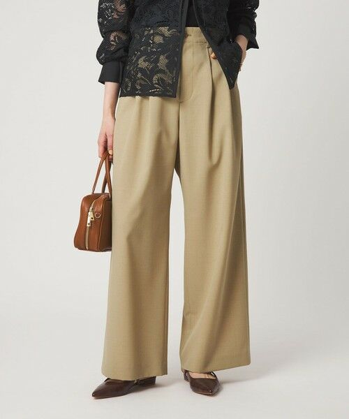 green label relaxing / グリーンレーベル リラクシング その他パンツ | 2タック ワイド パンツ（BEIGE）