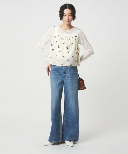 green label relaxing / グリーンレーベル リラクシング キャミソール・チューブトップ | フラワー ジャガード キャミソール | 詳細4