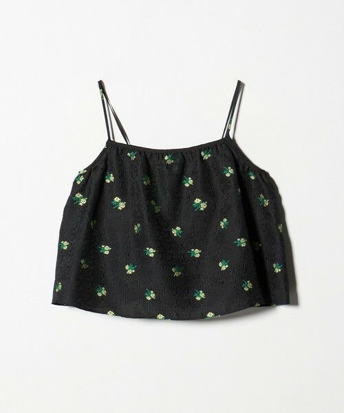 green label relaxing / グリーンレーベル リラクシング キャミソール・チューブトップ | フラワー ジャガード キャミソール（BLACK）