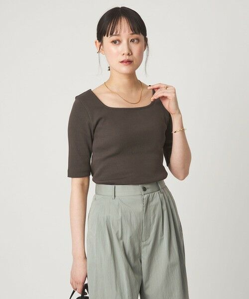 green label relaxing / グリーンレーベル リラクシング Tシャツ | デコルテ フライス Tシャツ 抗菌 | 詳細12