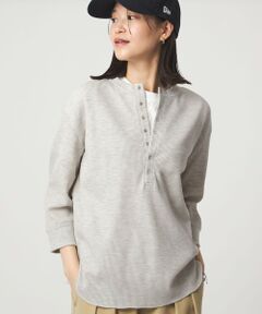 green label relaxing / グリーンレーベル リラクシング カットソー | 【WEB限定】＜at ease＞ワッフル ヘンリーネック 5分袖 カットソー